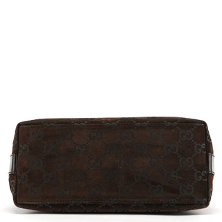 Gucci 1997 Brown GG Suede Shoulder Bag