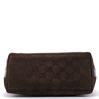 Gucci 1997 Brown Suede GG Shoulder Bag