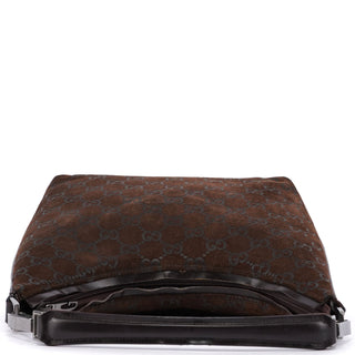 Gucci 1997 Brown Suede GG Shoulder Bag