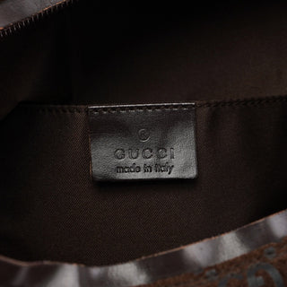 Gucci 1997 Brown Suede GG Shoulder Bag