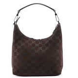 Gucci 1997 Brown Suede GG Shoulder Bag