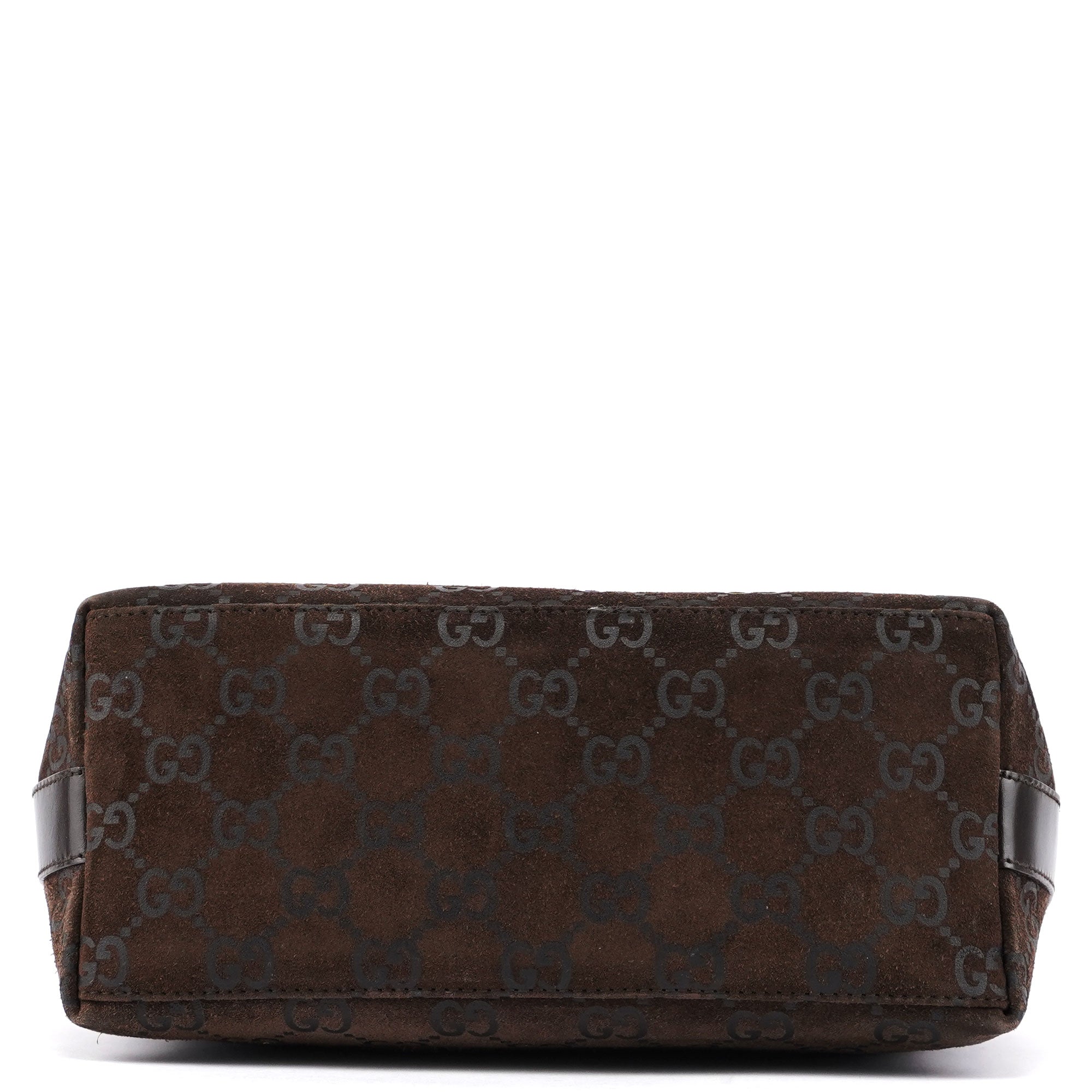 Gucci 1997 Brown Suede GG Shoulder Bag