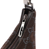 Gucci 1997 Brown Suede GG Shoulder Bag
