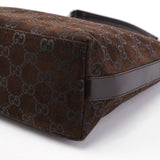 Gucci 1997 Brown Suede GG Shoulder Bag