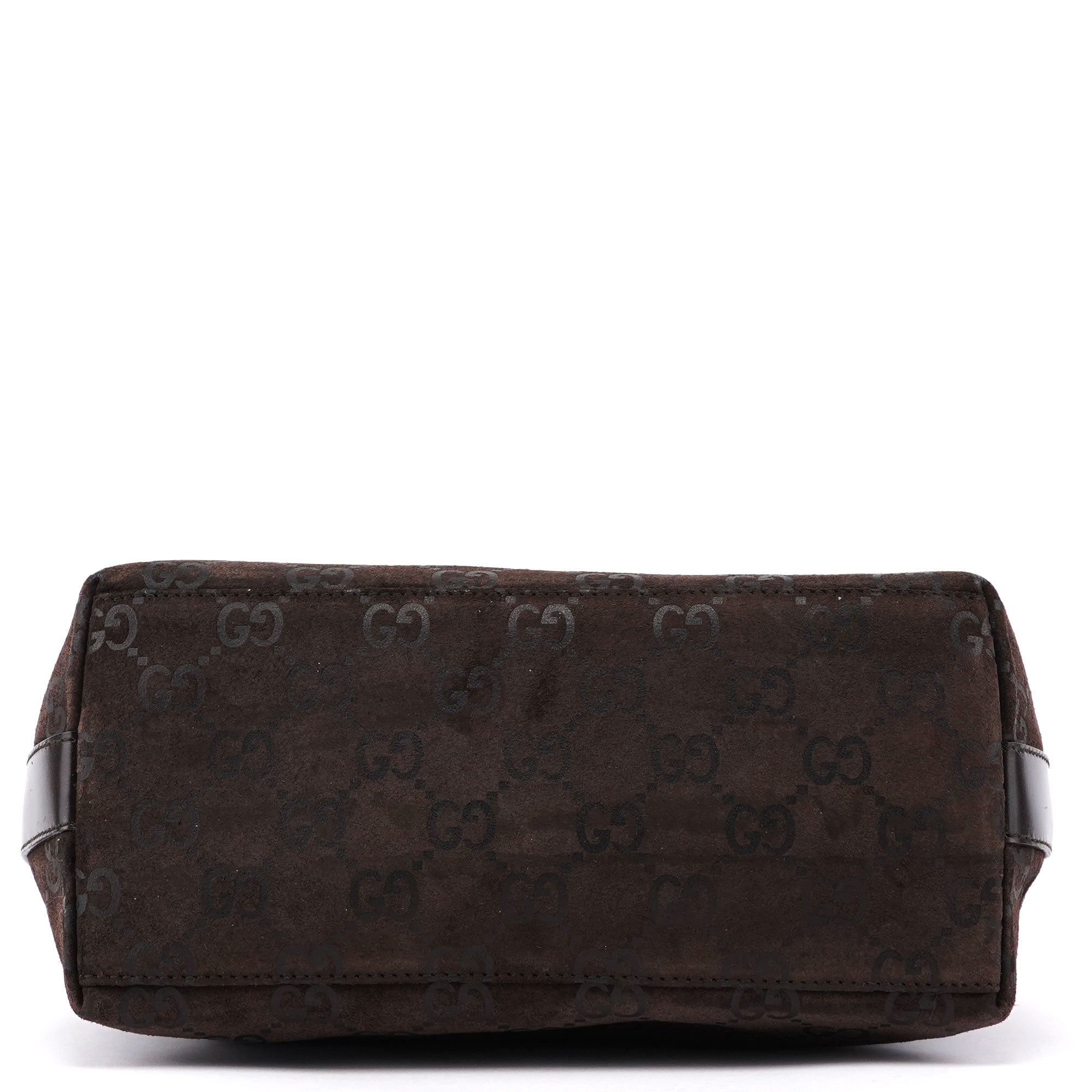 Gucci 1997 Brown Suede GG Shoulder Bag