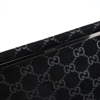 Gucci 1997 GG Suede Metal Handle Tote Bag