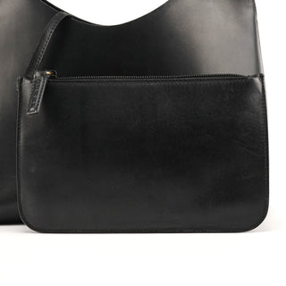 Gucci 1998 Black Leather Bamboo Shoulder Bag