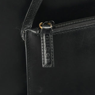 Gucci 1998 Black Leather Bamboo Shoulder Bag