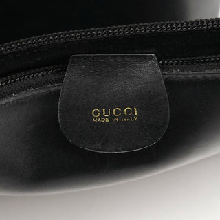 Gucci 1998 Black Leather Bamboo Shoulder Bag