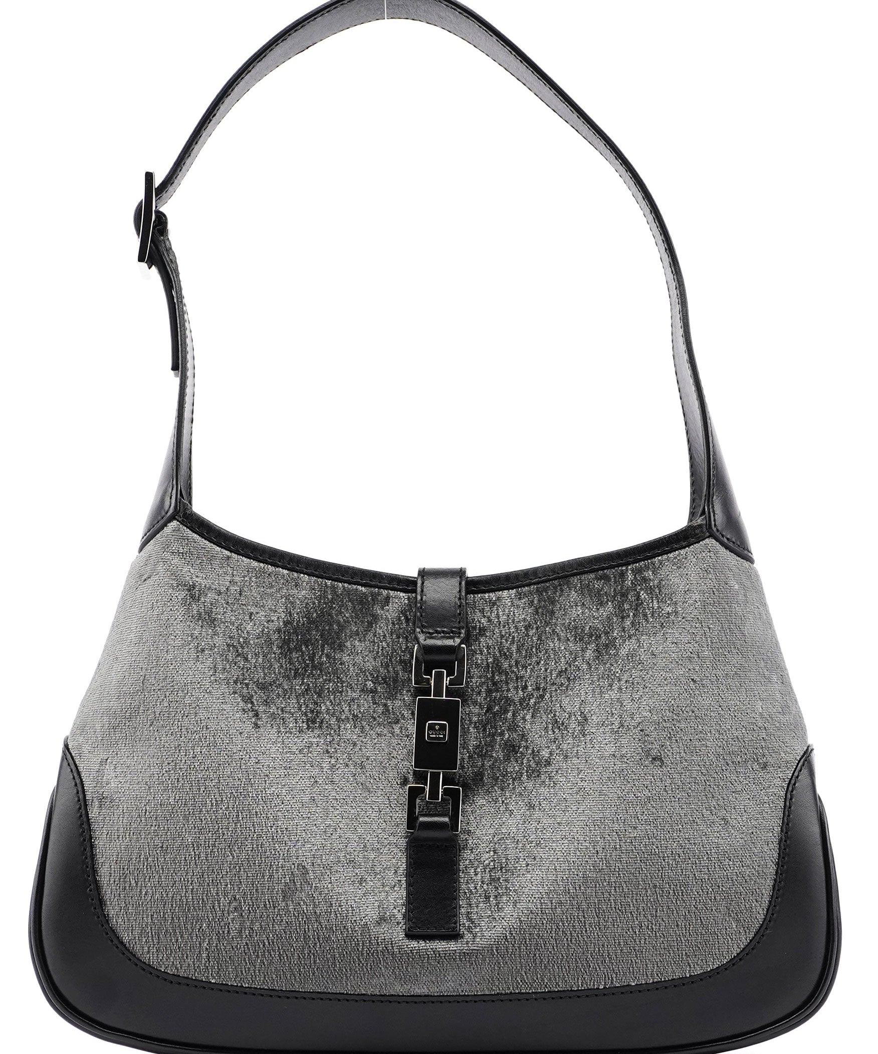 Gucci 1999 Anthracite Velvet Jackie Shoulder Bag