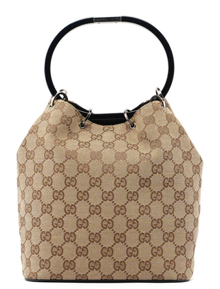 Gucci 1999 Beige GG Ring Bag