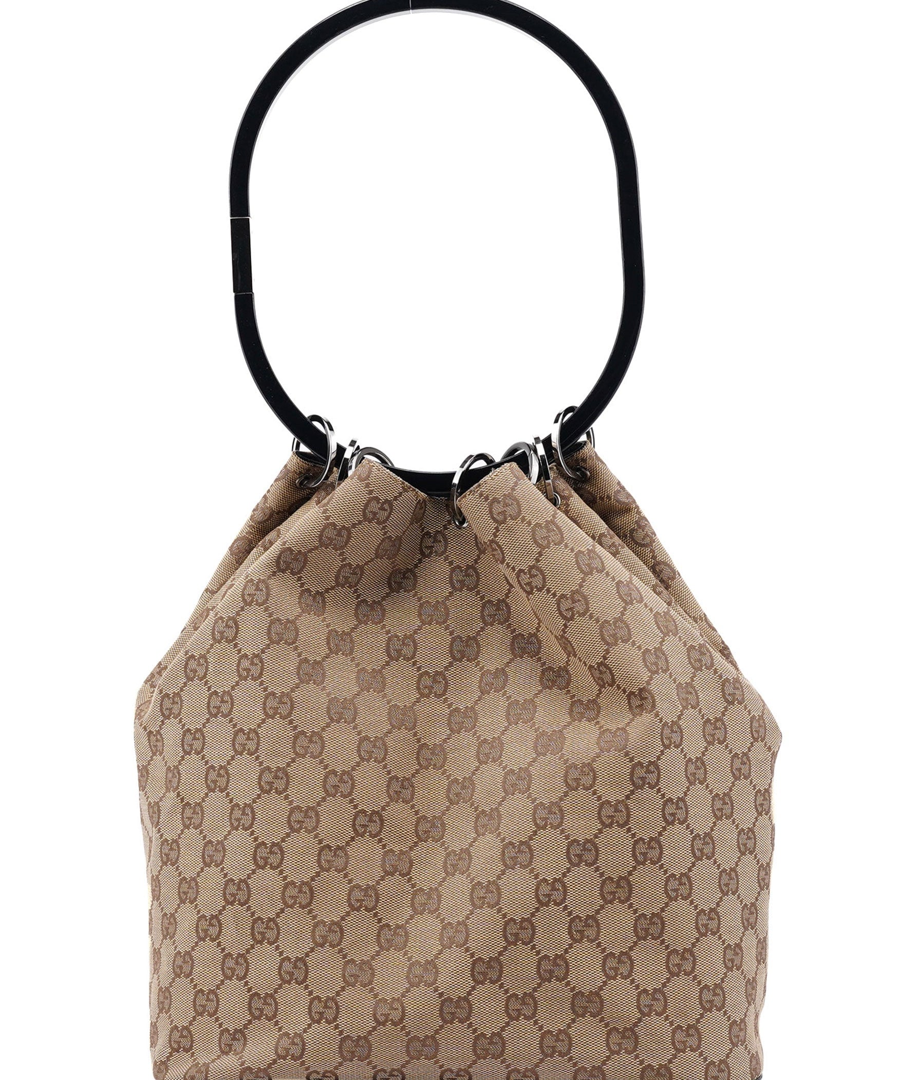 Gucci 1999 Beige GG Ring Shoulder Bag