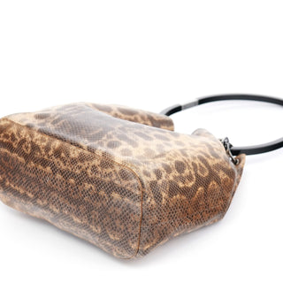 Gucci 1999 Beige Lizard Leather Loop Shoulder Bag