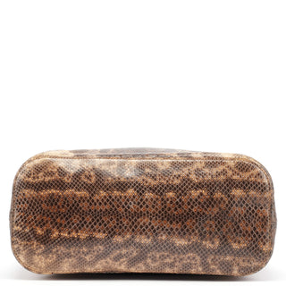 Gucci 1999 Beige Lizard Leather Loop Shoulder Bag