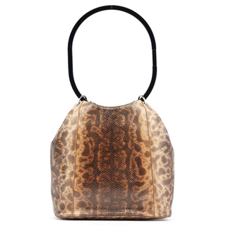 Gucci 1999 Beige Lizard Leather Loop Shoulder Bag