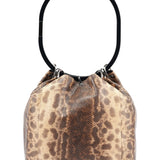 Gucci 1999 Beige Lizard Leather Loop Shoulder Bag