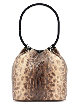 Gucci 1999 Beige Lizard Leather Loop Shoulder Bag