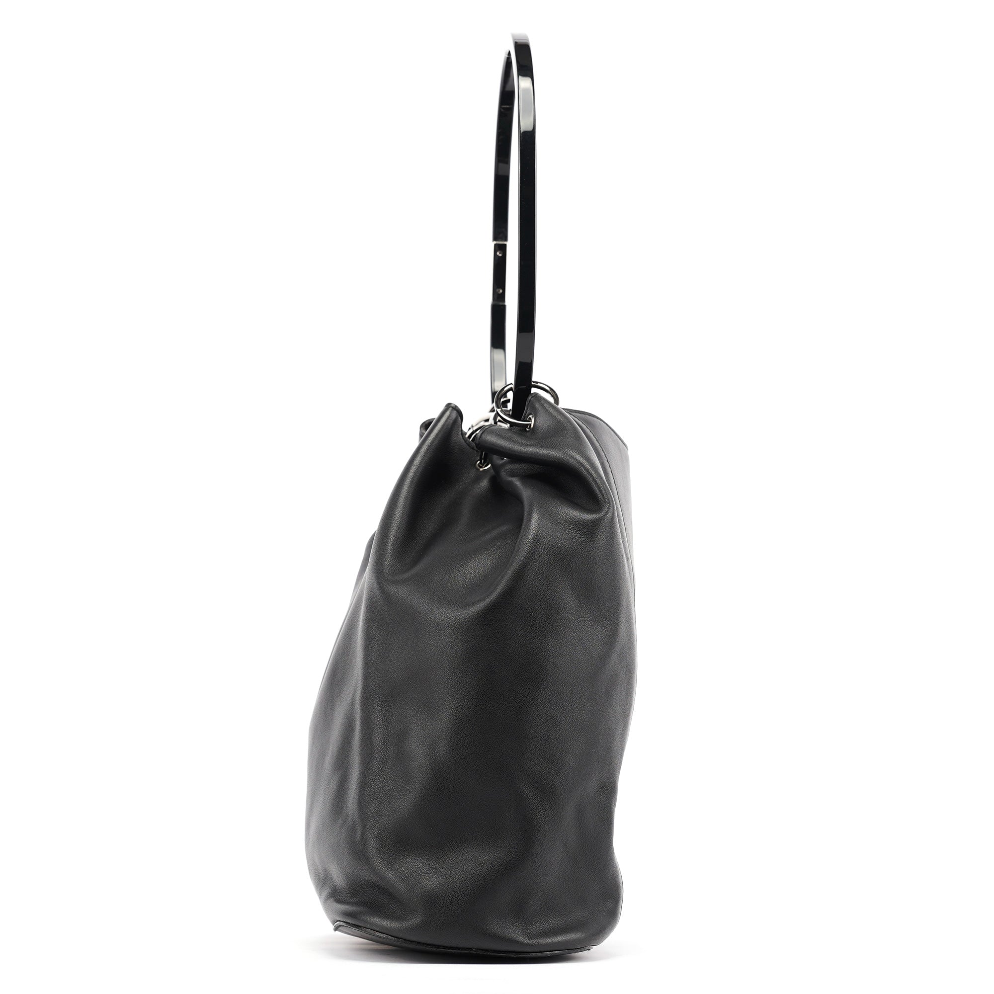 Gucci 1999 Sac porté épaule Loop en cuir de veau noir