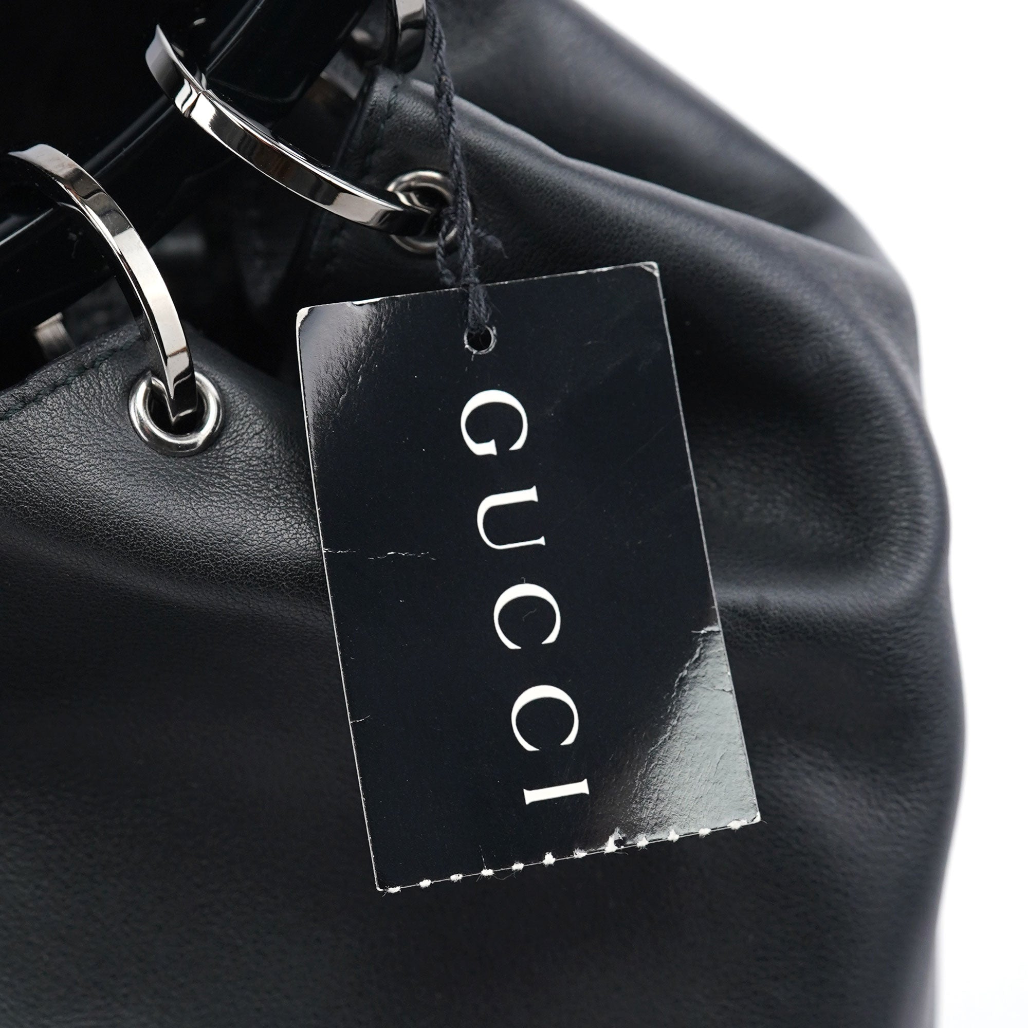 Gucci 1999 Sac Ring en cuir de veau noir