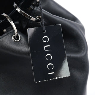 Gucci 1999 Black Calfskin Ring Bag