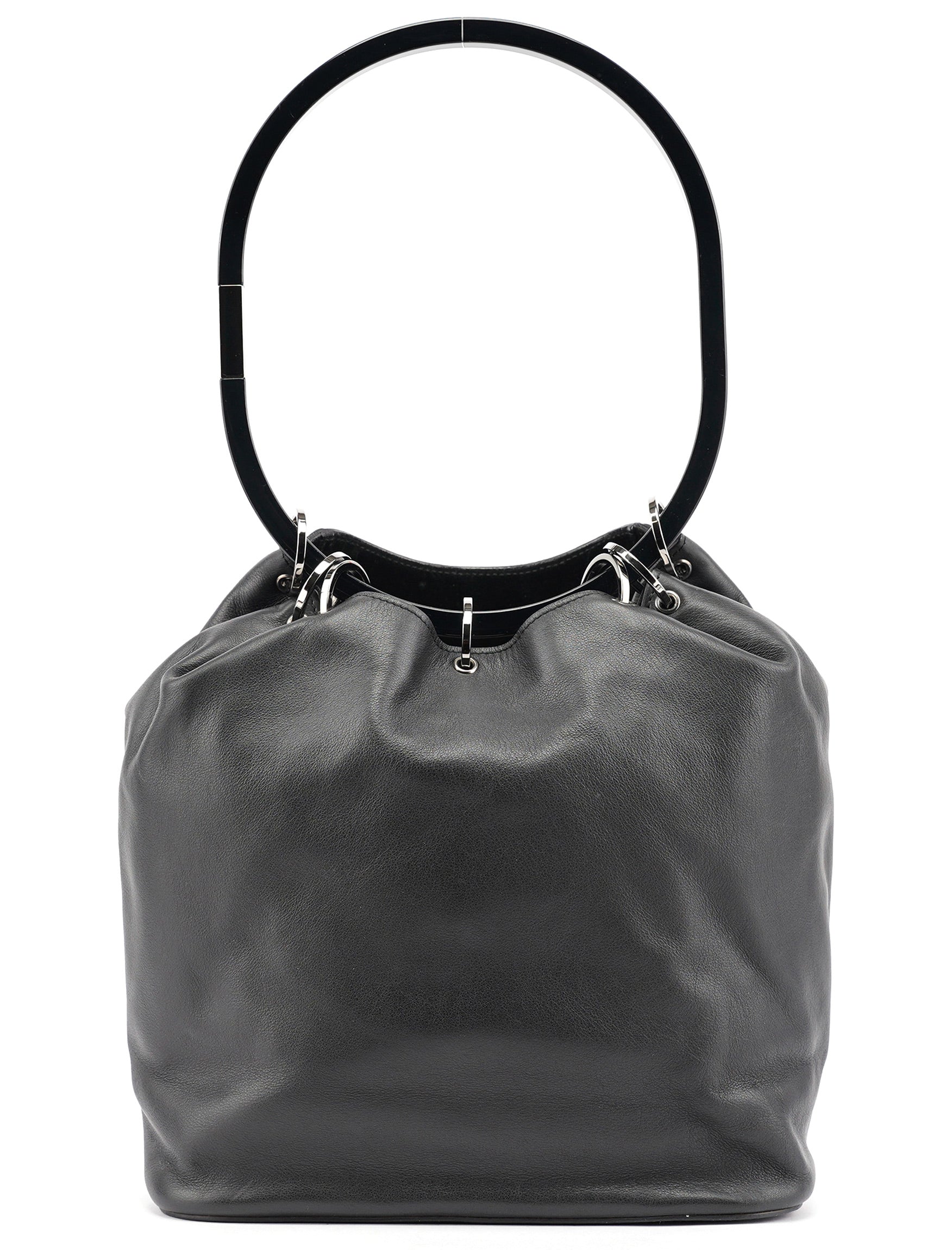 Gucci 1999 Black Calfskin Ring Bag