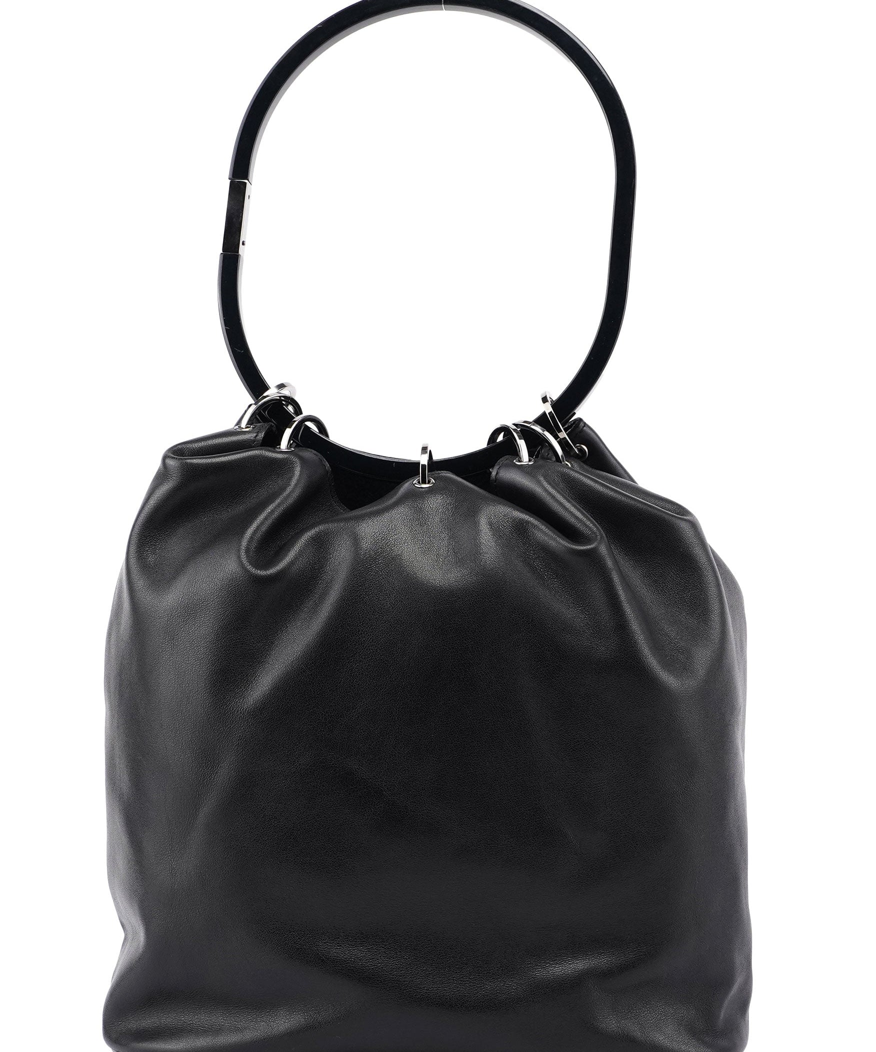Gucci 1999 Black Calfskin Ring Bag