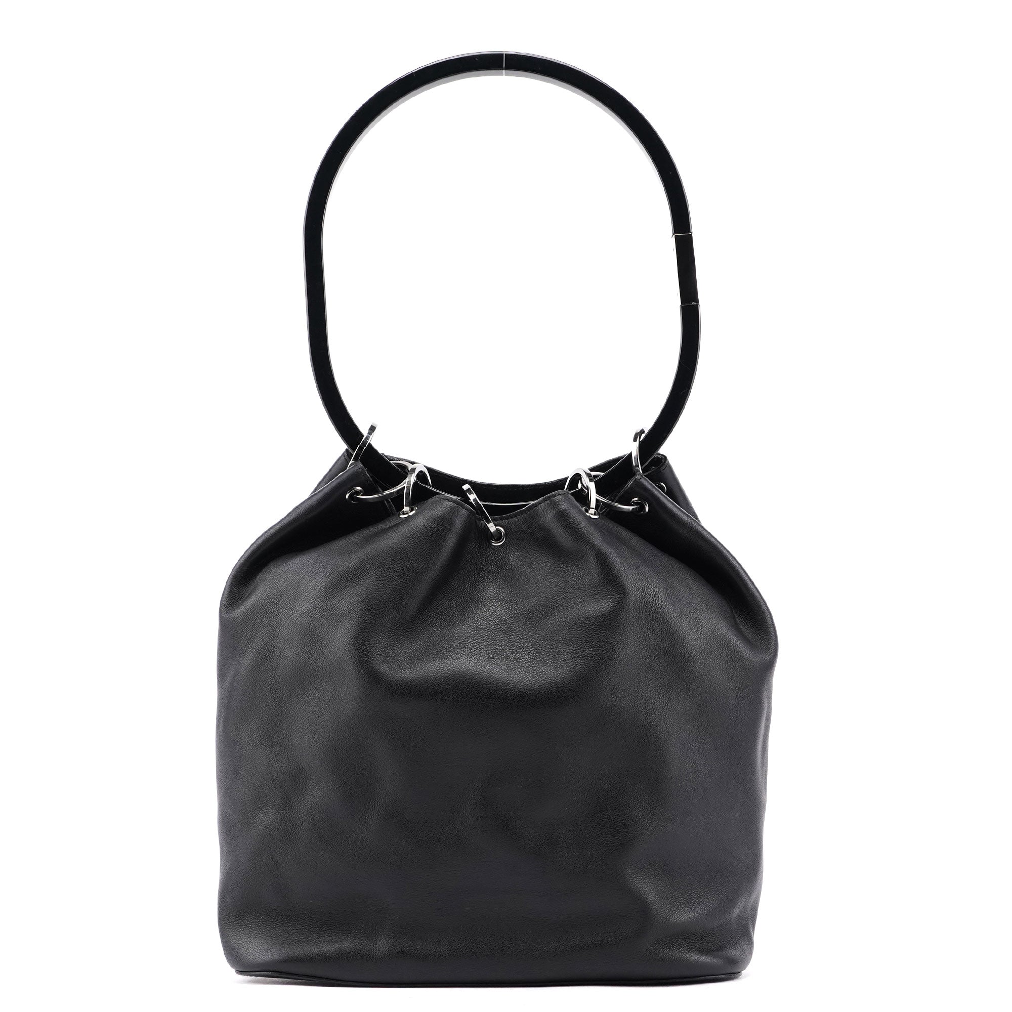 Gucci 1999 Black Calfskin Ring Bag