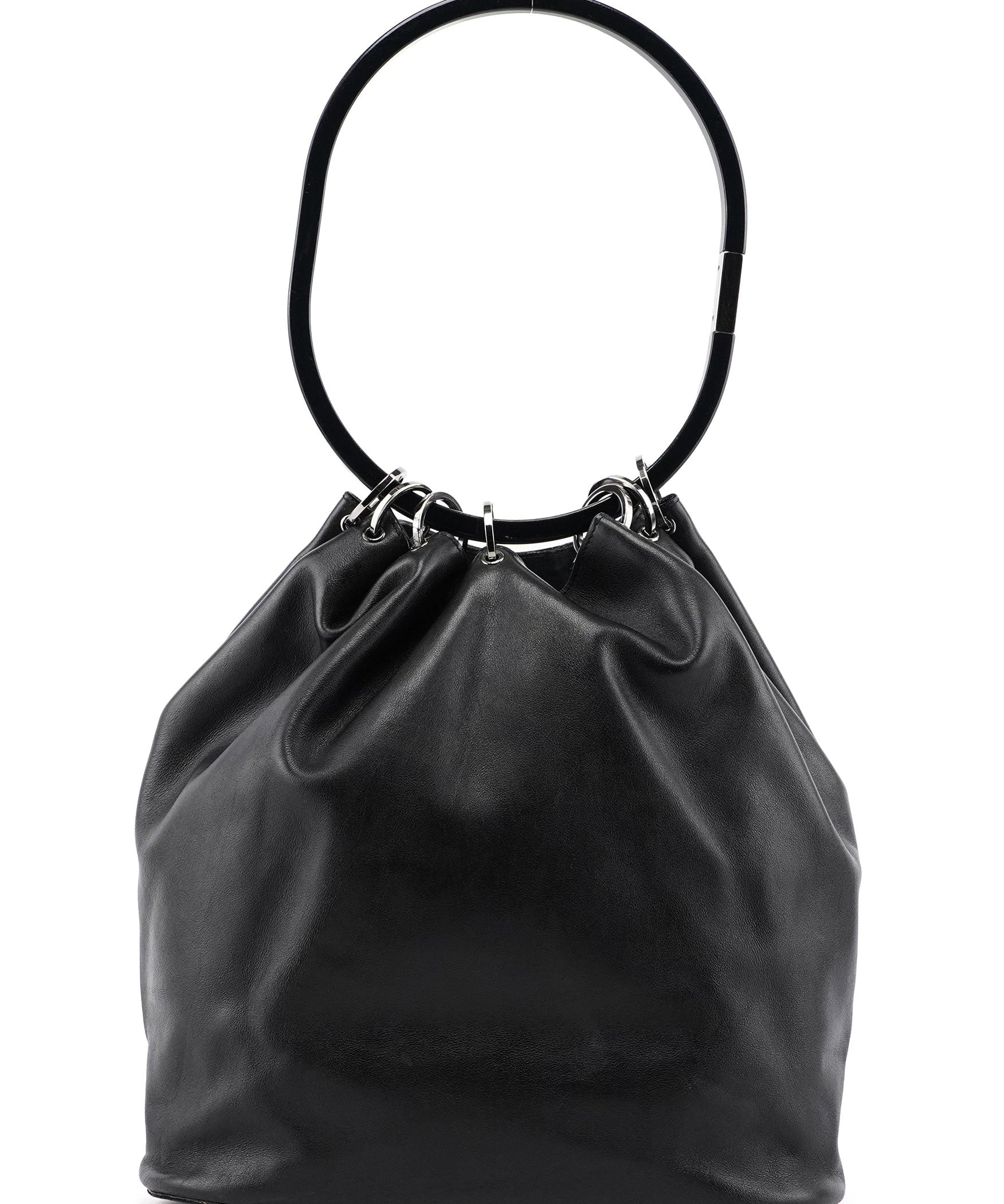 Gucci 1999 Black Calfskin Ring Bag
