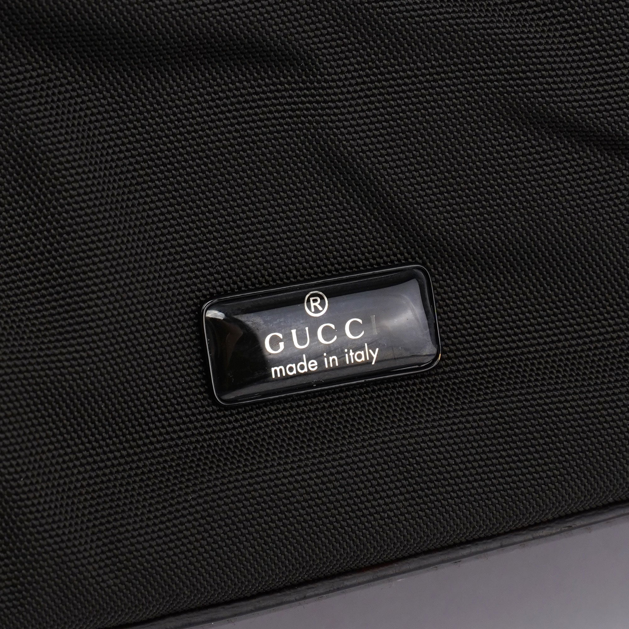 Gucci 1999 Black Canvas Ring Bag