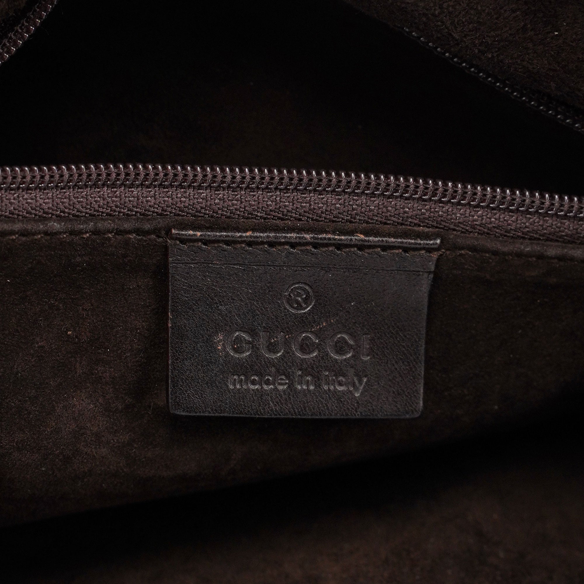 Gucci 1999 Black Canvas Ring Bag