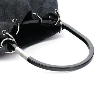 Gucci 1999 Black GG Canvas Loop Shoulder Bag