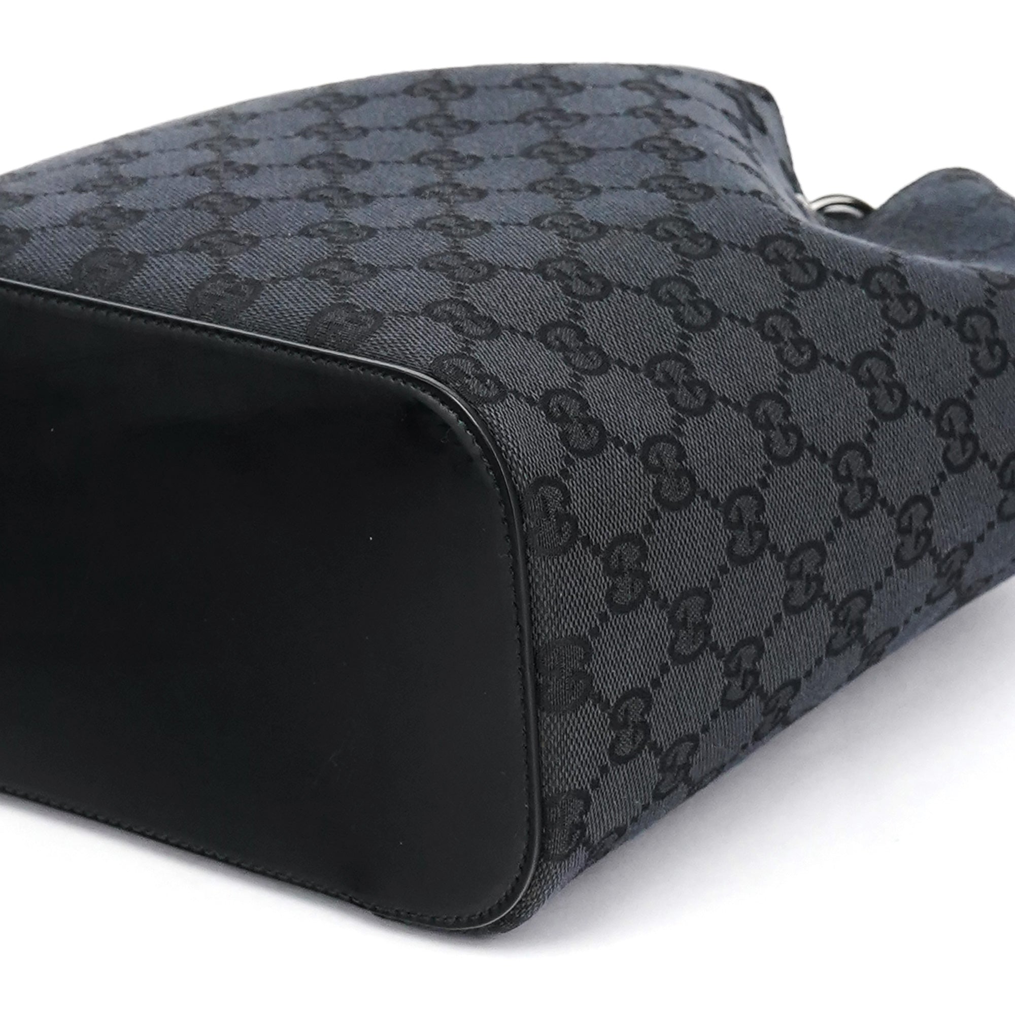 Gucci 1999 Black GG Canvas Loop Shoulder Bag