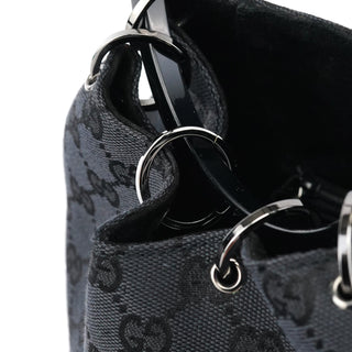 Gucci 1999 Black GG Canvas Loop Shoulder Bag