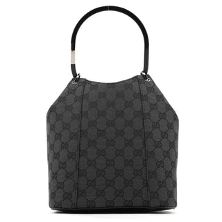 Gucci 1999 Black GG Canvas Loop Shoulder Bag