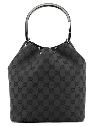 Gucci 1999 Black GG Canvas Loop Shoulder Bag