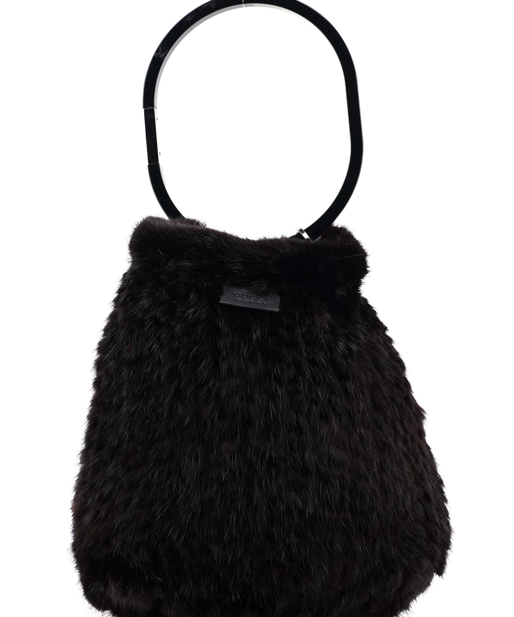 Gucci 1999 Black Mink Fur Ring Bag 007 2129