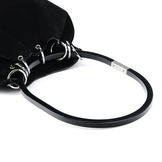 Gucci 1999 Black Suede Loop Shoulder Bag