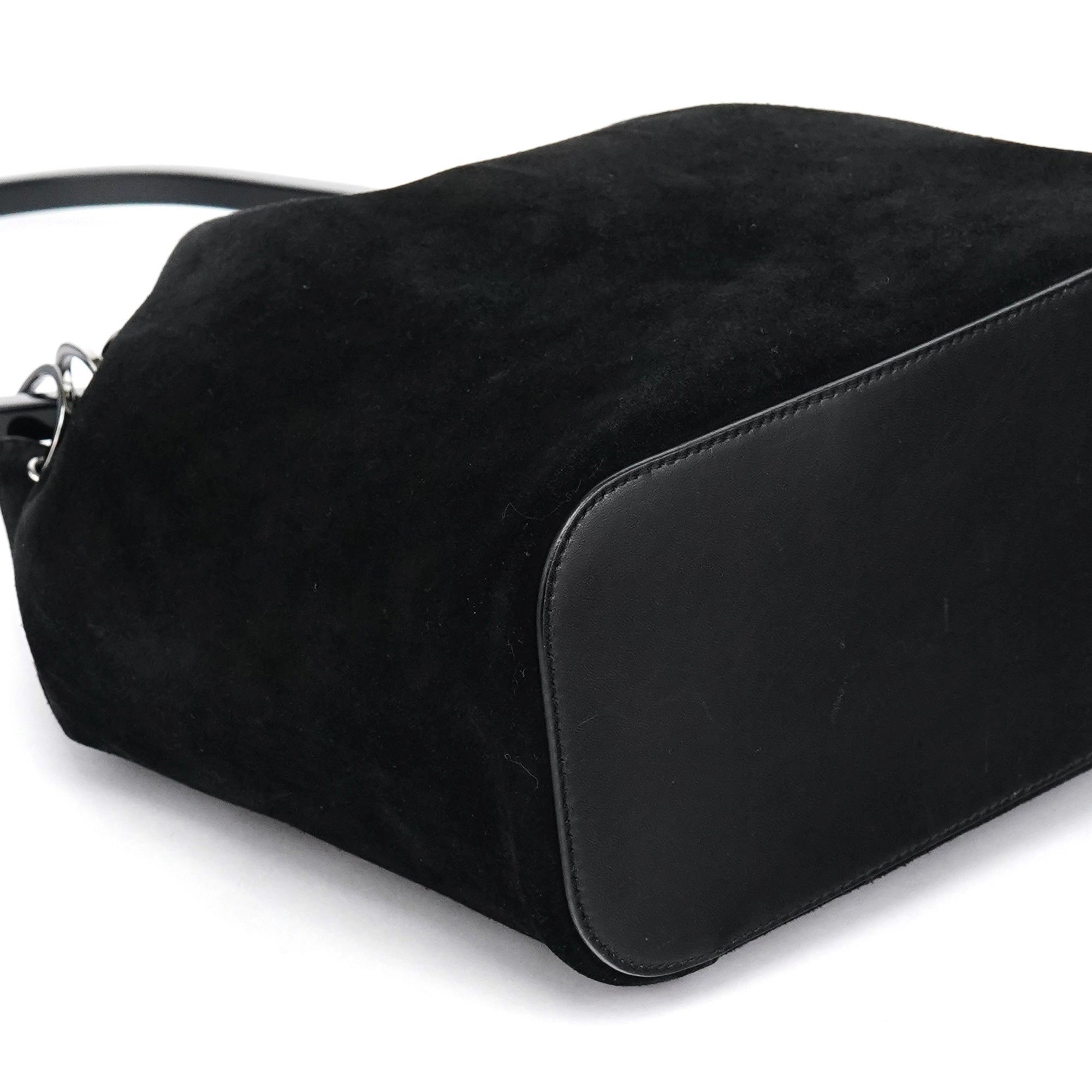 Gucci 1999 Black Suede Loop Shoulder Bag