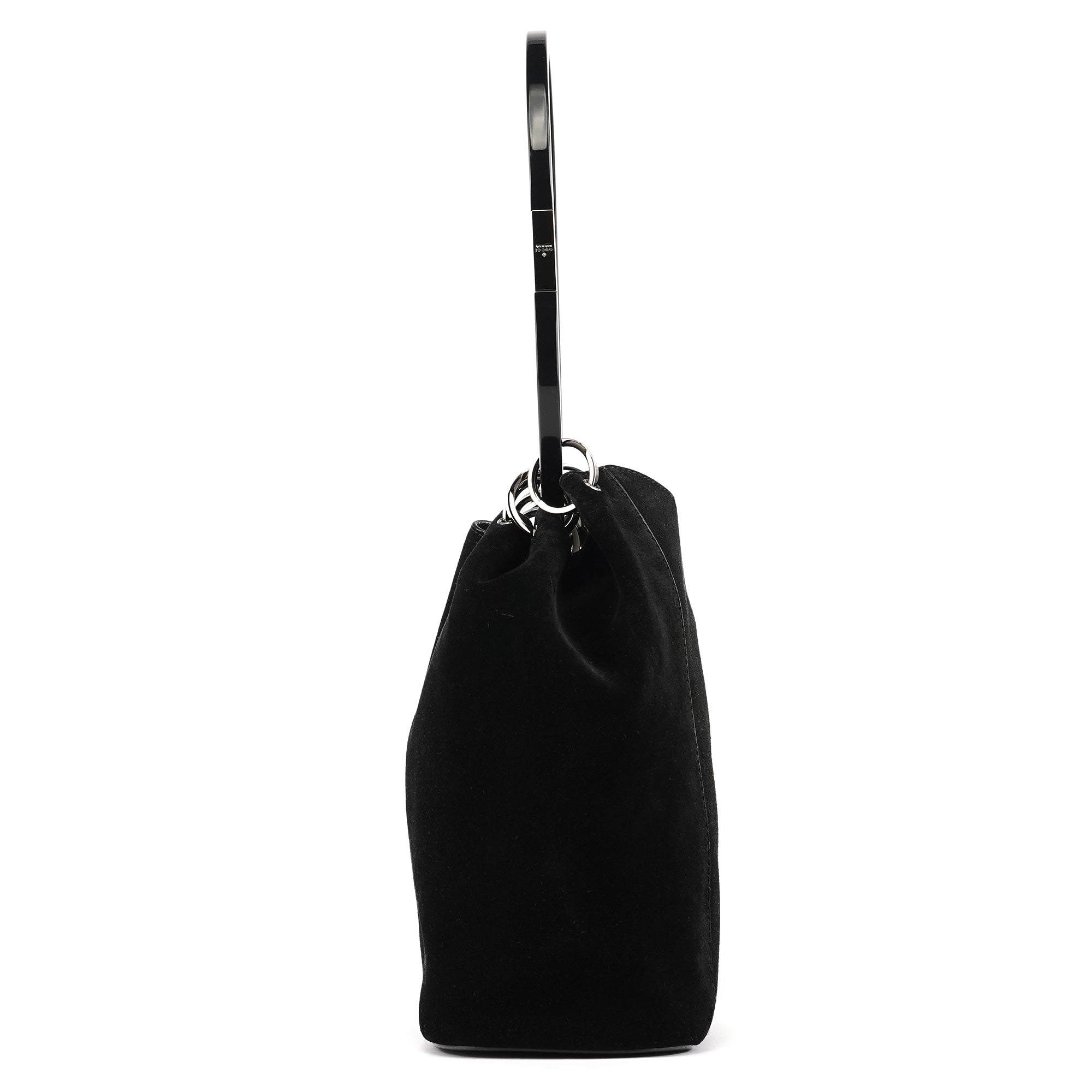 Gucci 1999 Black Suede Loop Shoulder Bag
