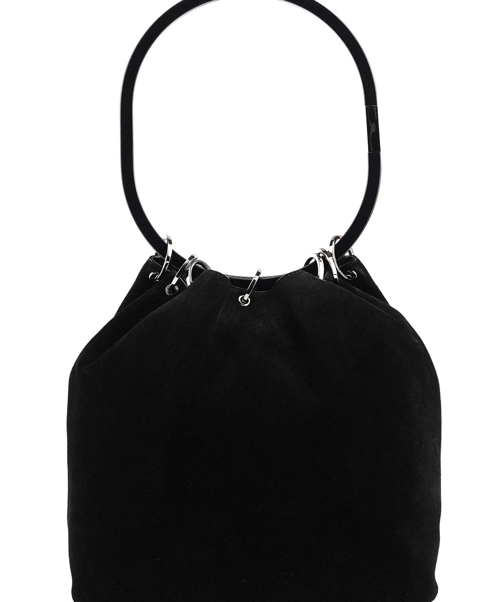 Gucci 1999 Loop Schultertasche aus schwarzem Veloursleder