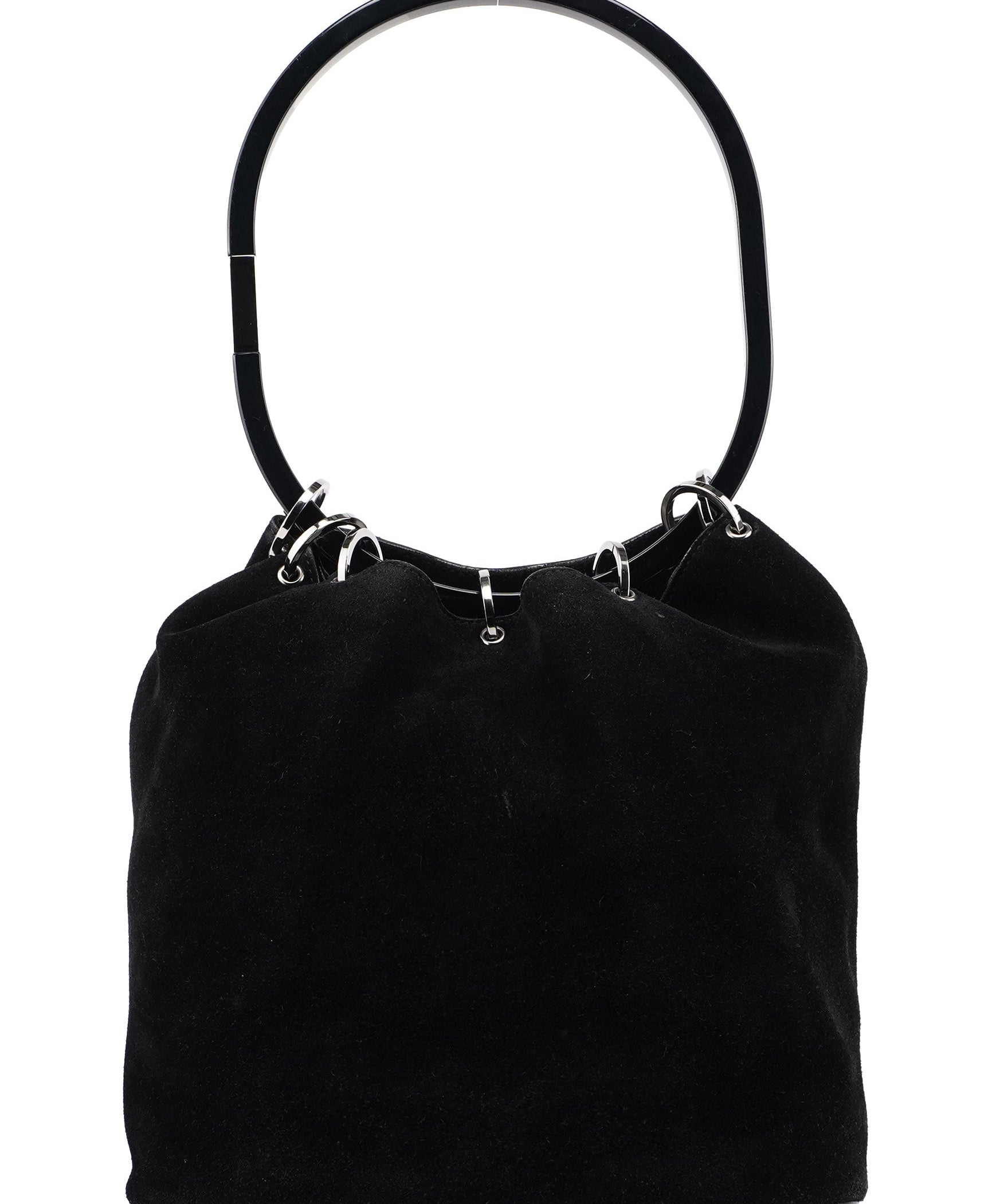 Gucci 1999 Black Suede Ring Bag