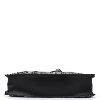 Gucci 1999 Grey Snakeskin Print Drawstring Tote Bag