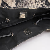 Gucci 1999 Grey Snakeskin Print Drawstring Tote Bag
