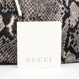 Gucci 1999 Grey Snakeskin Print Drawstring Tote Bag