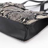 Gucci 1999 Grey Snakeskin Print Drawstring Tote Bag