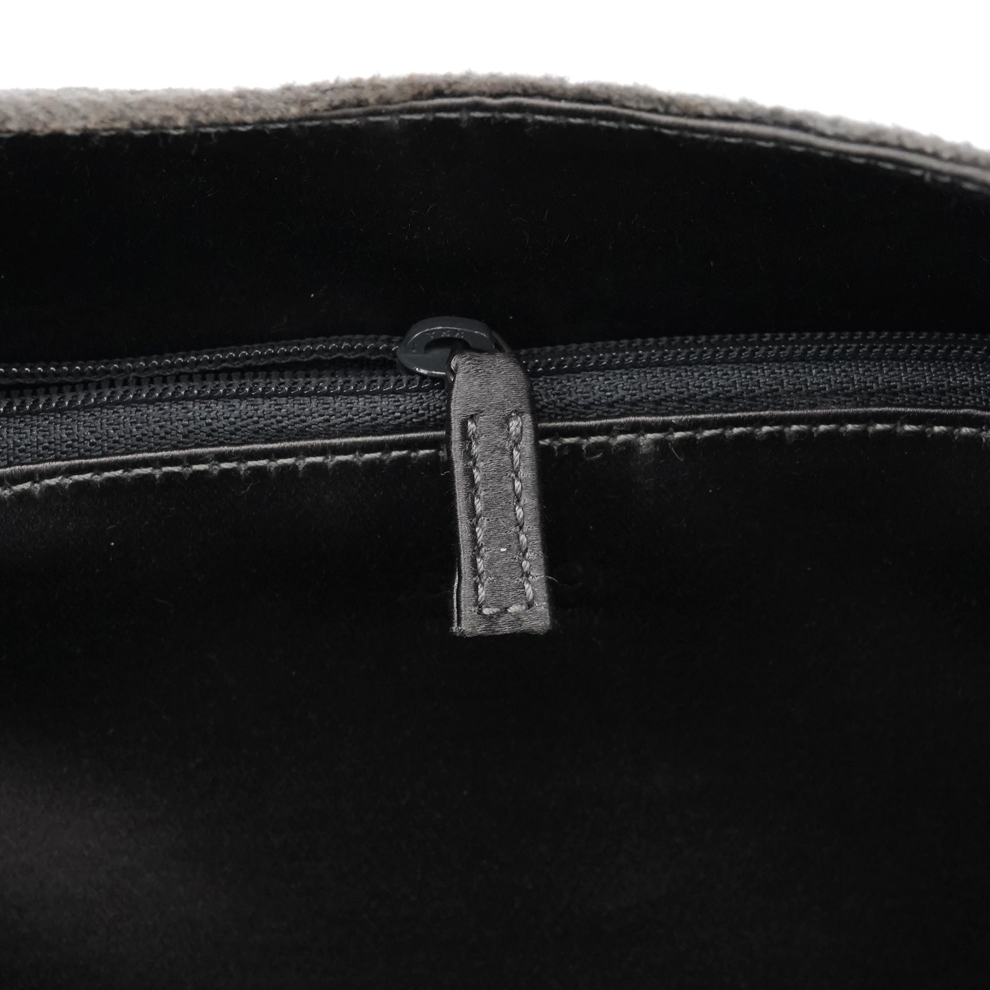 Gucci 1999 Grey Velvet Loop Shoulder Bag