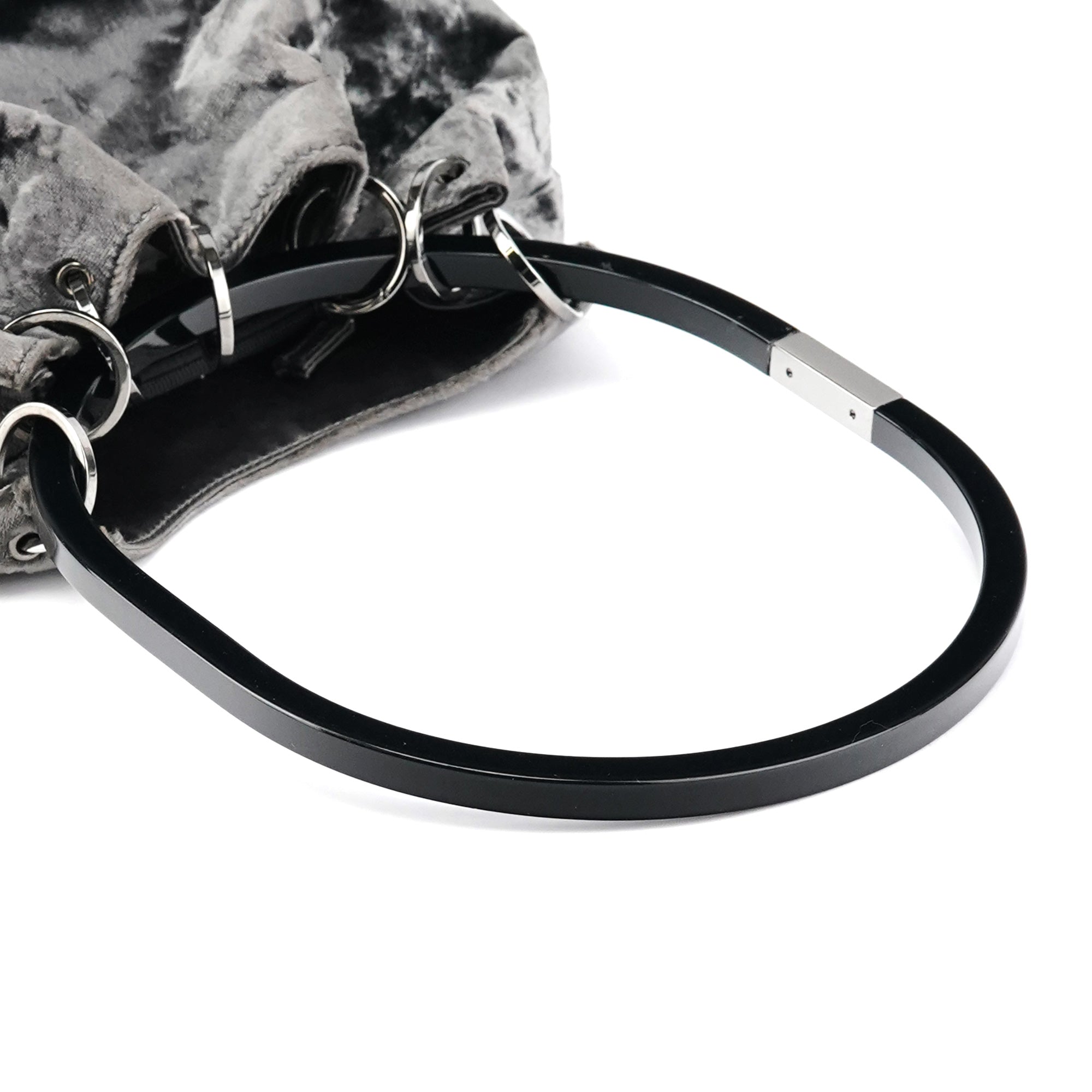 Gucci 1999 Grey Velvet Loop Shoulder Bag