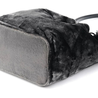 Gucci 1999 Grey Velvet Loop Shoulder Bag