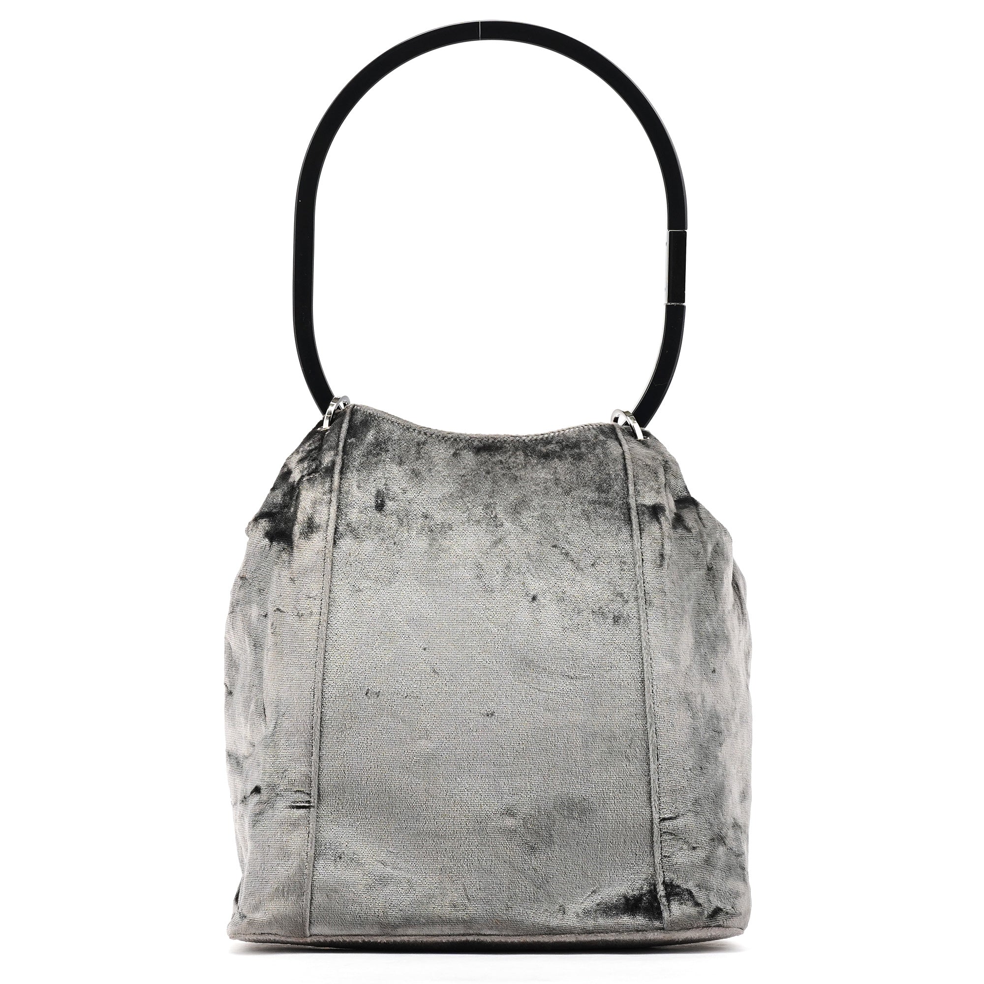 Gucci 1999 Grey Velvet Loop Shoulder Bag