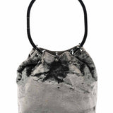 Gucci 1999 Grey Velvet Loop Shoulder Bag
